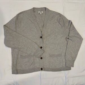 J. Crew Light Gray Cashmere Blend Cardigan Sweater